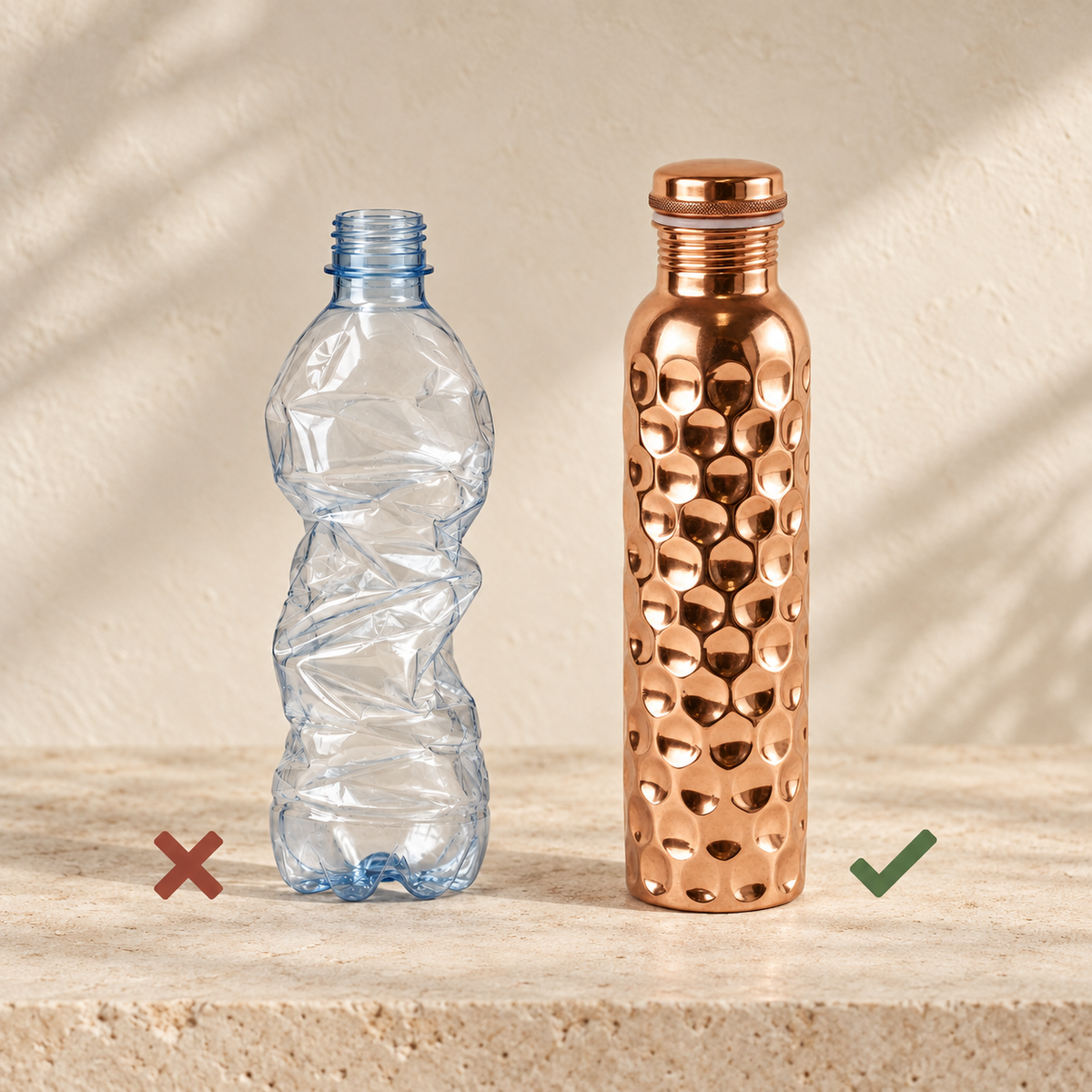 Everyday Copper Water Bottle in an everyday setting