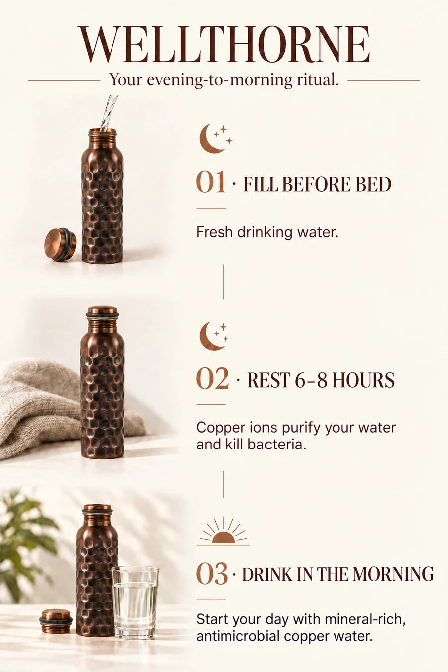 Three steps for your water ritual