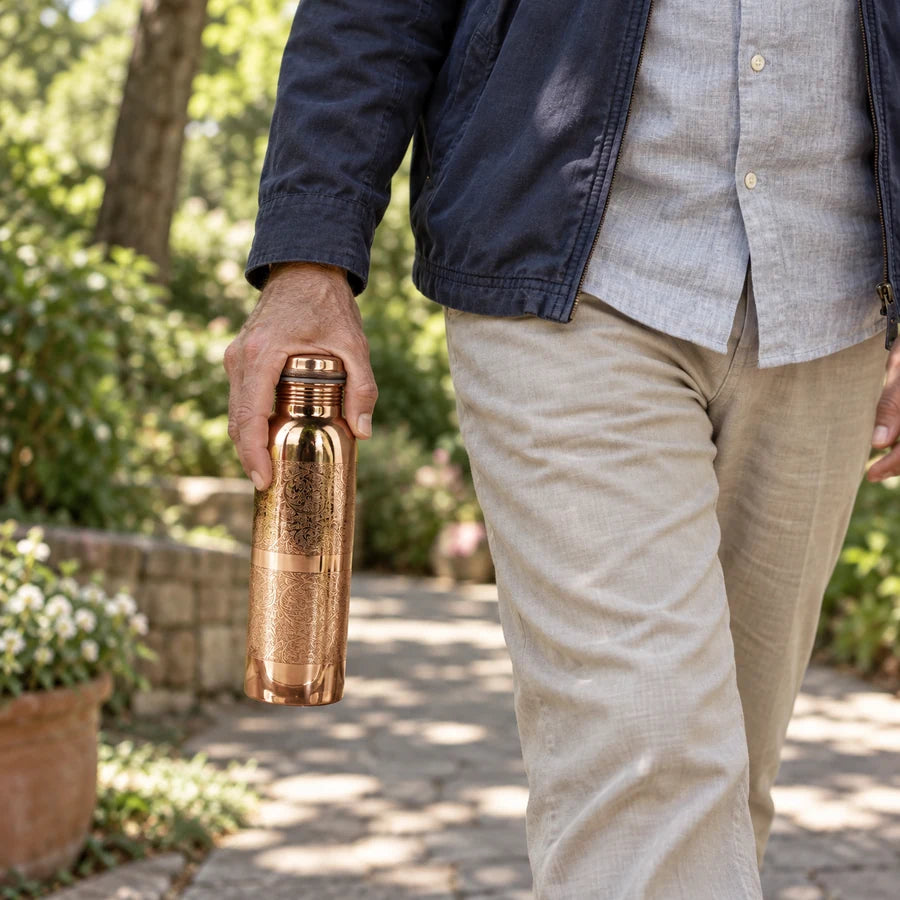 Fresh air, bottle in hand