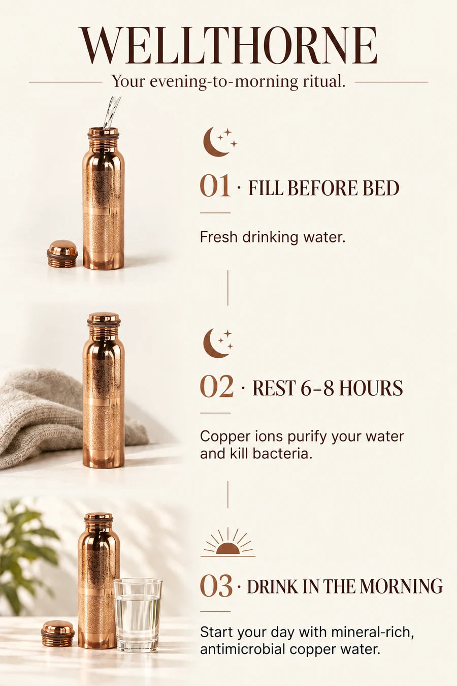 Three steps for your water ritual