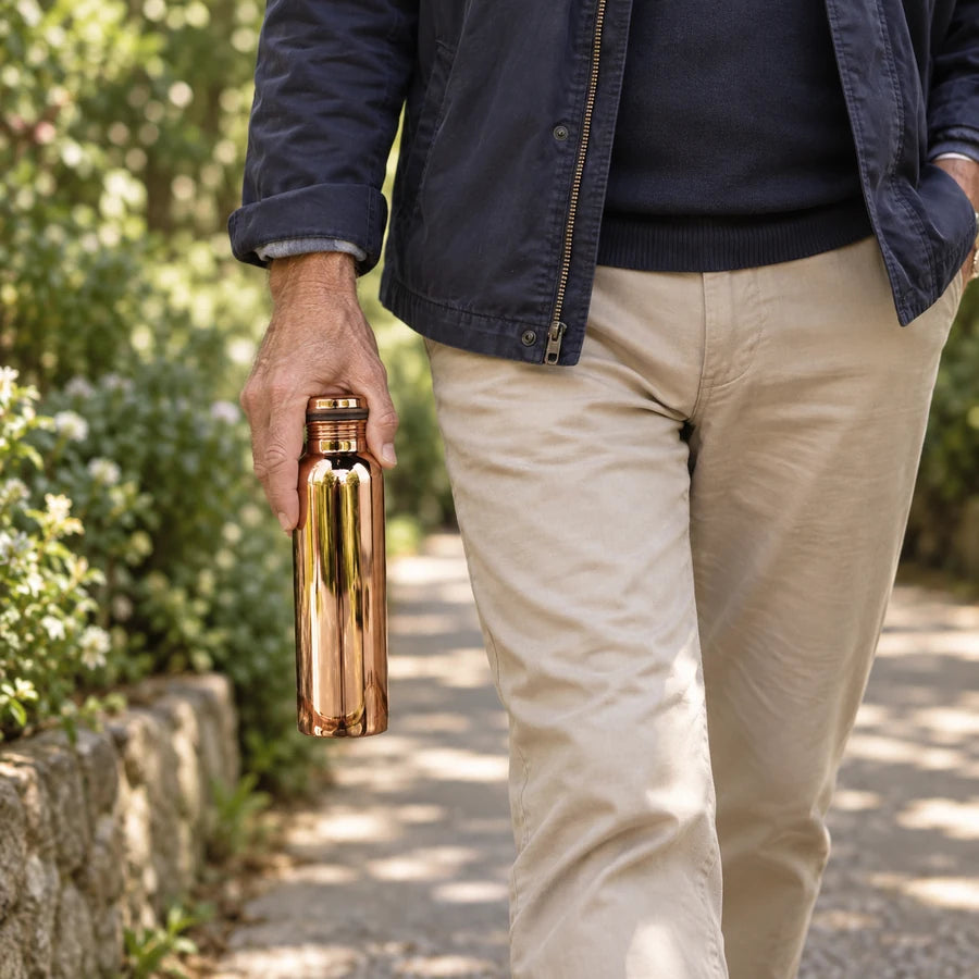Fresh air, bottle in hand