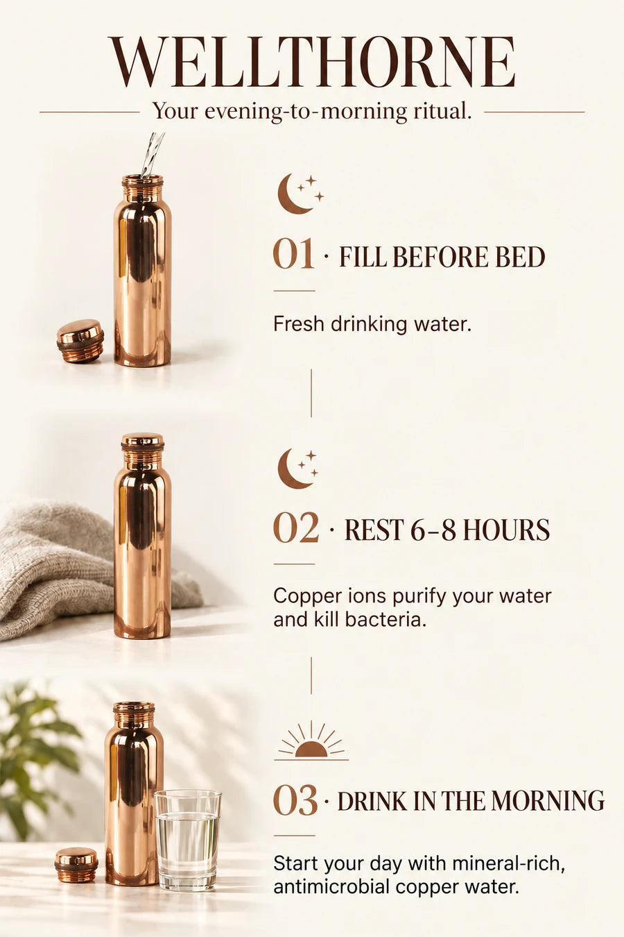Three steps for your water ritual