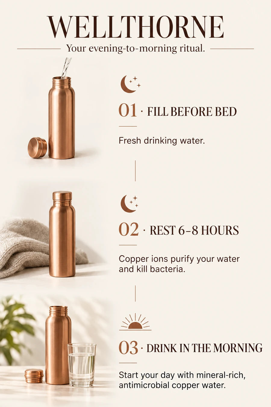 Three steps for your water ritual